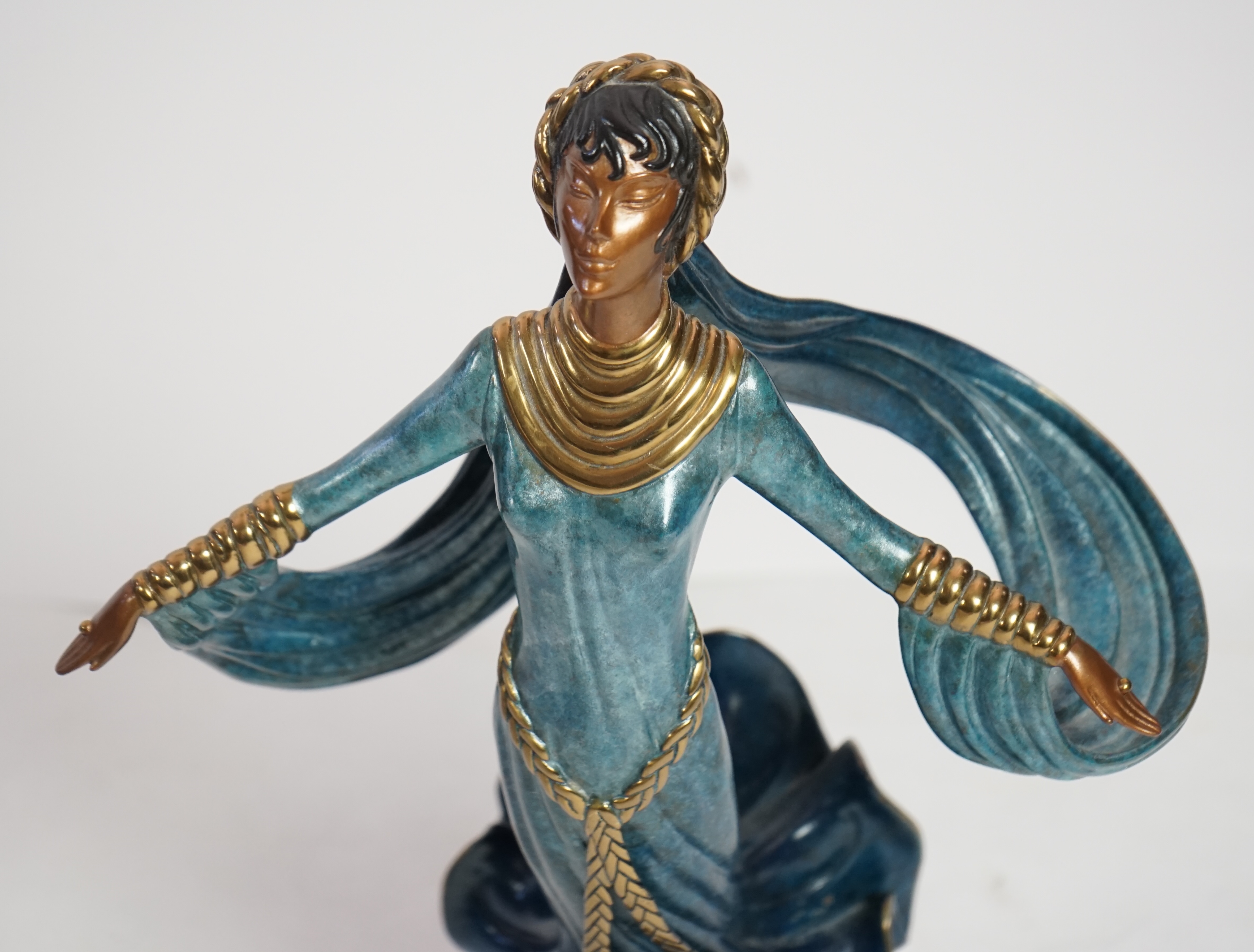 Romain de Tirtoff Erté (Russian, 1892-1990), a cold painted bronze figure ‘Ecstasy’